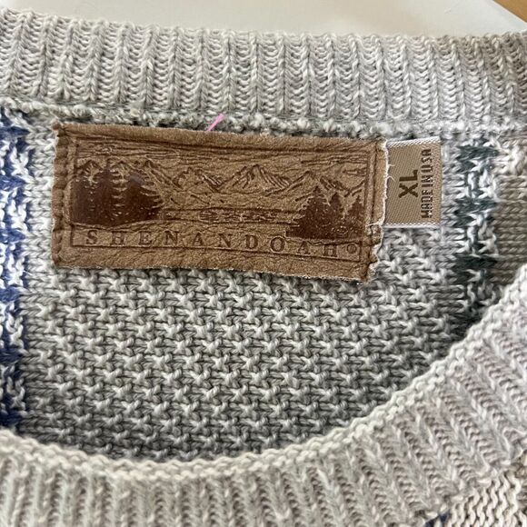 VTG Shenandoah Golf Textured 3D Grandpa Sweater Beige Embroidered USA Sz XL - Picture 4 of 7